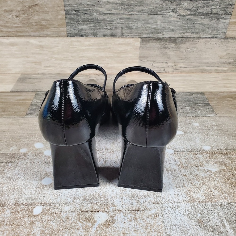 Steve Madden Arlee Womens Pumps Sz 9.5 M Black Leather Pointed Toe Block Heel - Picture 3 of 12